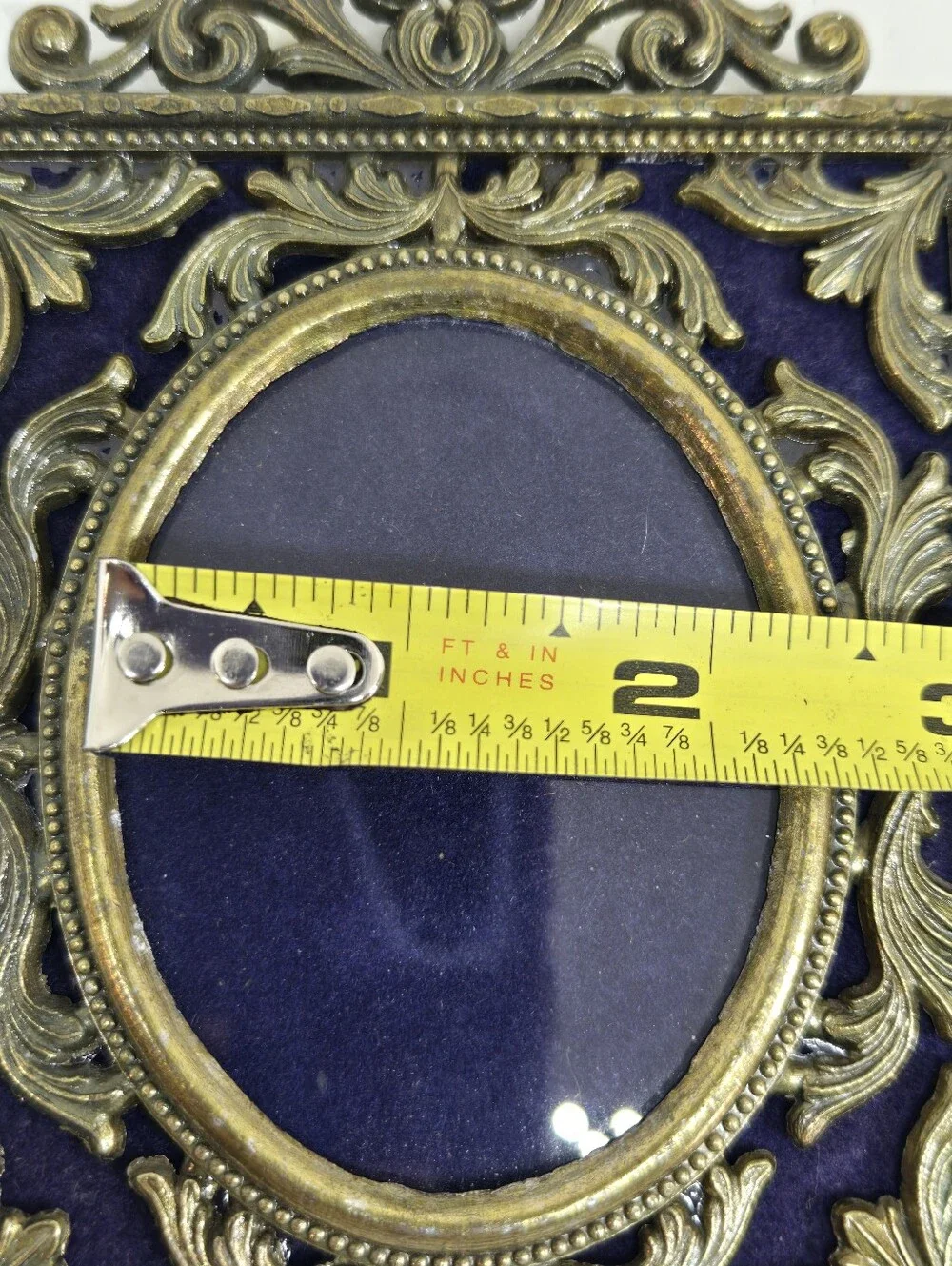 Vtg Italian Ornate Metal Photo Frame